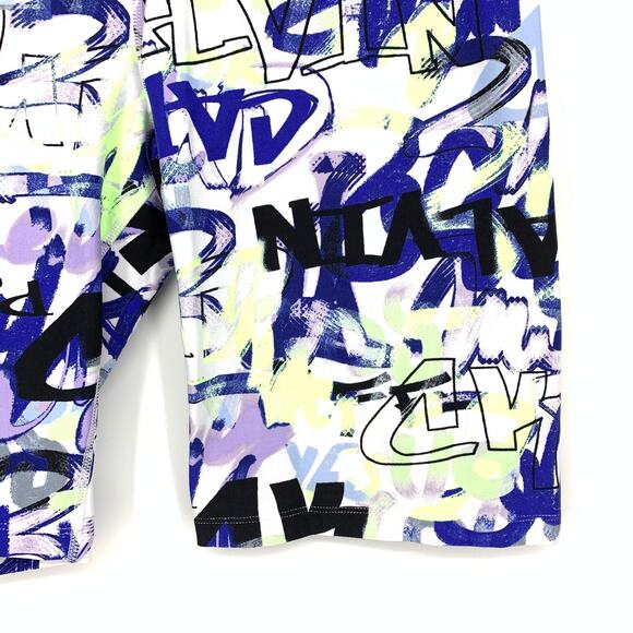 Calvin Klein Pull On Athletic Bike Shorts Womens Sz XL Multicolor Grafitti Logo - Picture 5 of 7